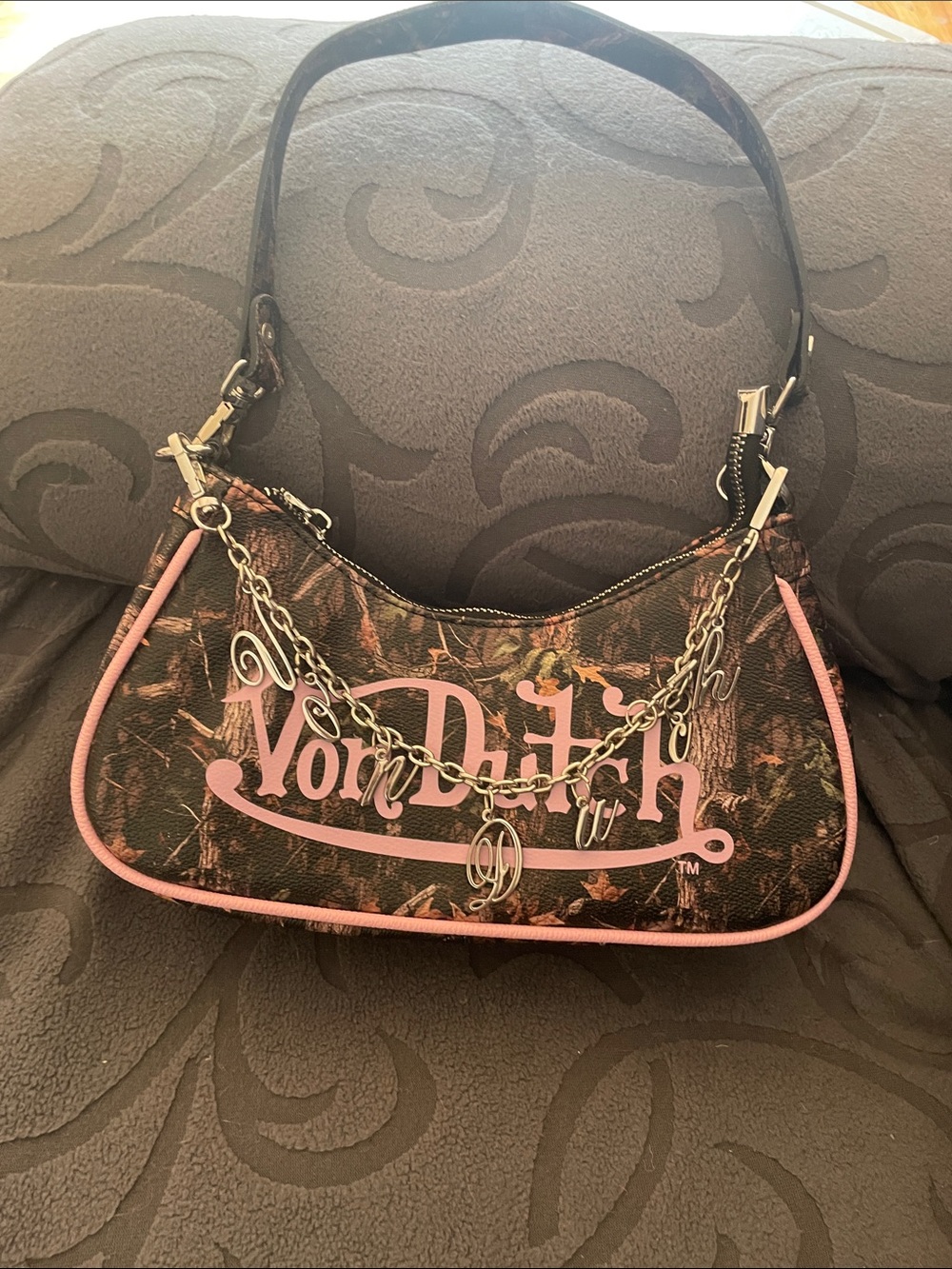 Von Dutch brown and Pink Logo Shoulder Bag - Picture 6 of 6